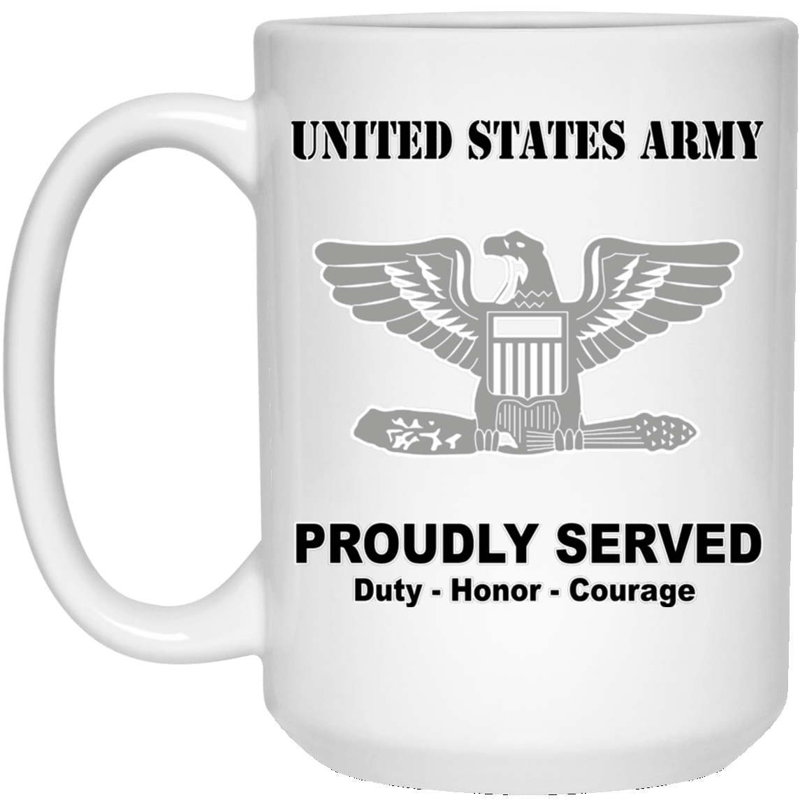 US Army O-6 Colonel O6 COL Field Officer Ranks White Coffee Mug - Stainless Travel Mug-Mug-Army-Ranks-Veterans Nation