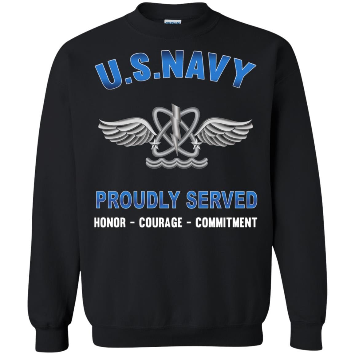 U.S Navy Naval aircrewman Navy AW - Proudly Served T-Shirt For Men On Front-TShirt-Navy-Veterans Nation