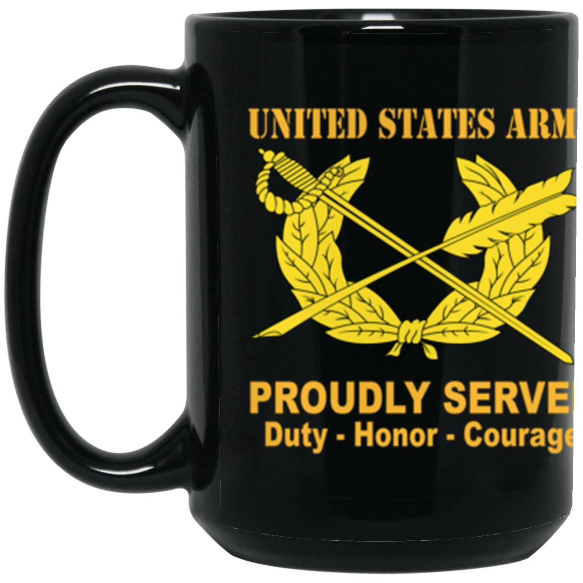 US Army Judge Advocate General's Corps Proudly Served Core Values 15 oz. Black Mug-Drinkware-Veterans Nation