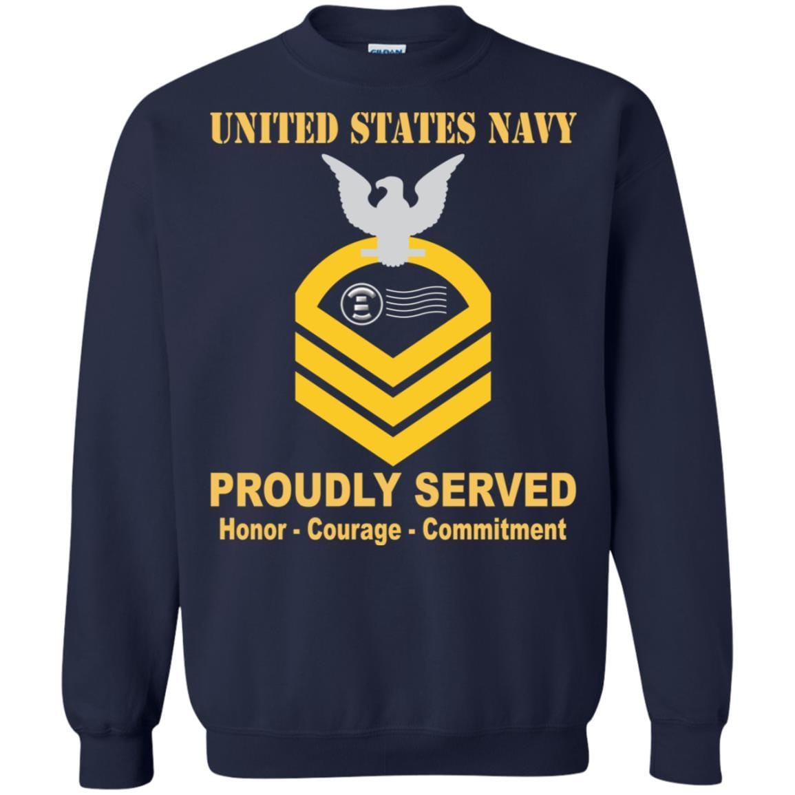 Navy Postal Clerk Navy PC E-7 Rating Badges Proudly Served T-Shirt For Men On Front-TShirt-Navy-Veterans Nation