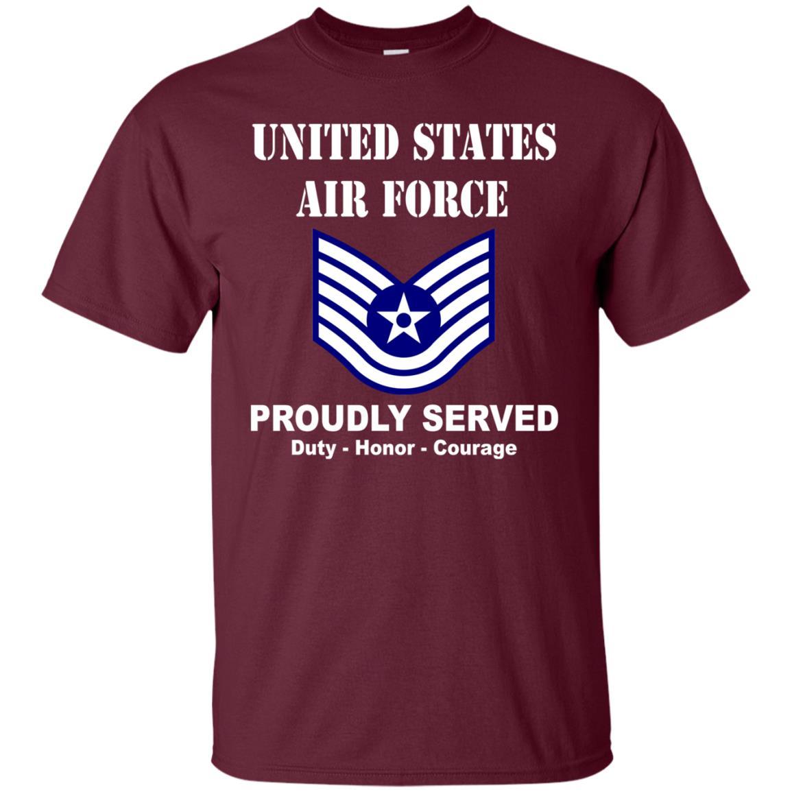 US Air Force E-6 Technical Sergeant TSgt E6 Noncommissioned Officer Ranks Men Front T Shirt For Air Force-TShirt-USAF-Veterans Nation