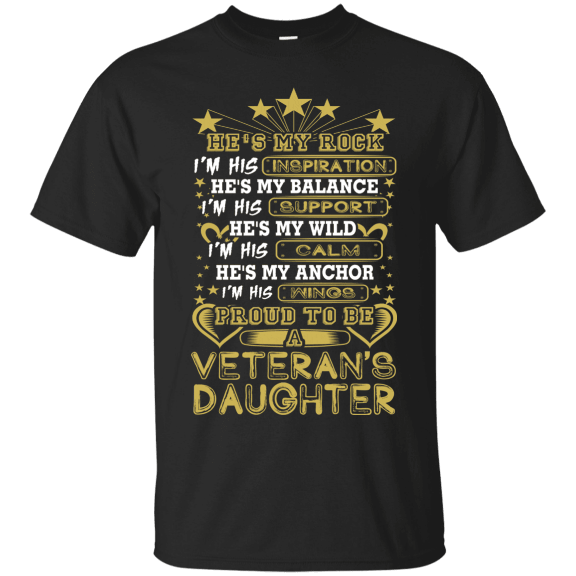 Military T-Shirt "Proud To Be A Veteran's Daughter"-TShirt-General-Veterans Nation