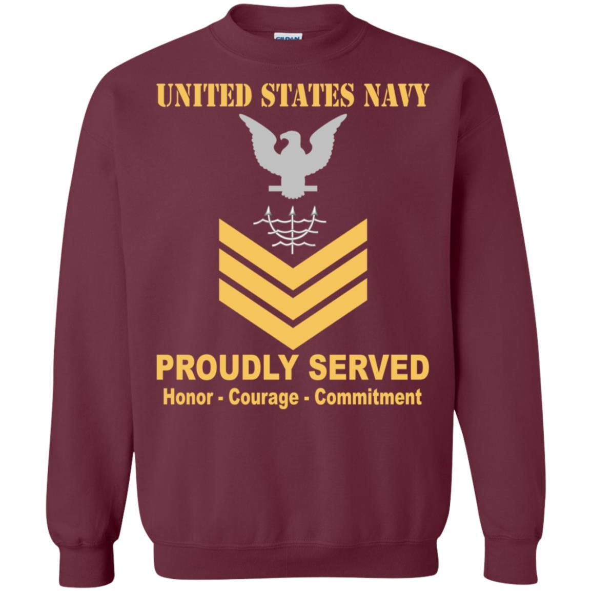 Navy Ocean Systems Technician Navy OT E-6 Rating Badges Proudly Served T-Shirt For Men On Front-TShirt-Navy-Veterans Nation