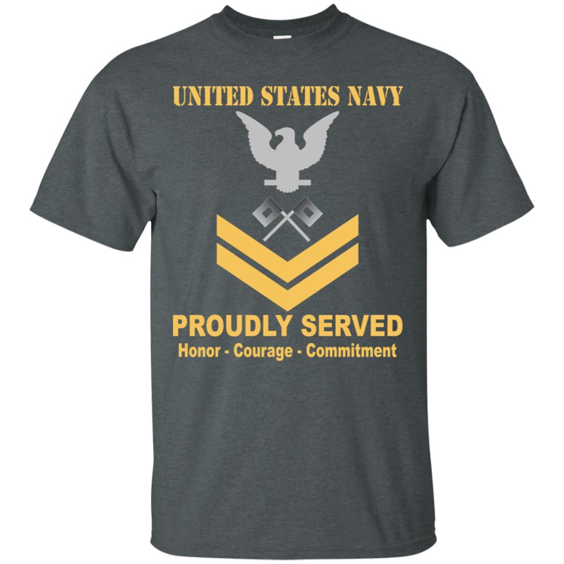 U.S Navy Signalman Navy SN E-5 Rating Badges Proudly Served T-Shirt For Men On Front-TShirt-Navy-Veterans Nation