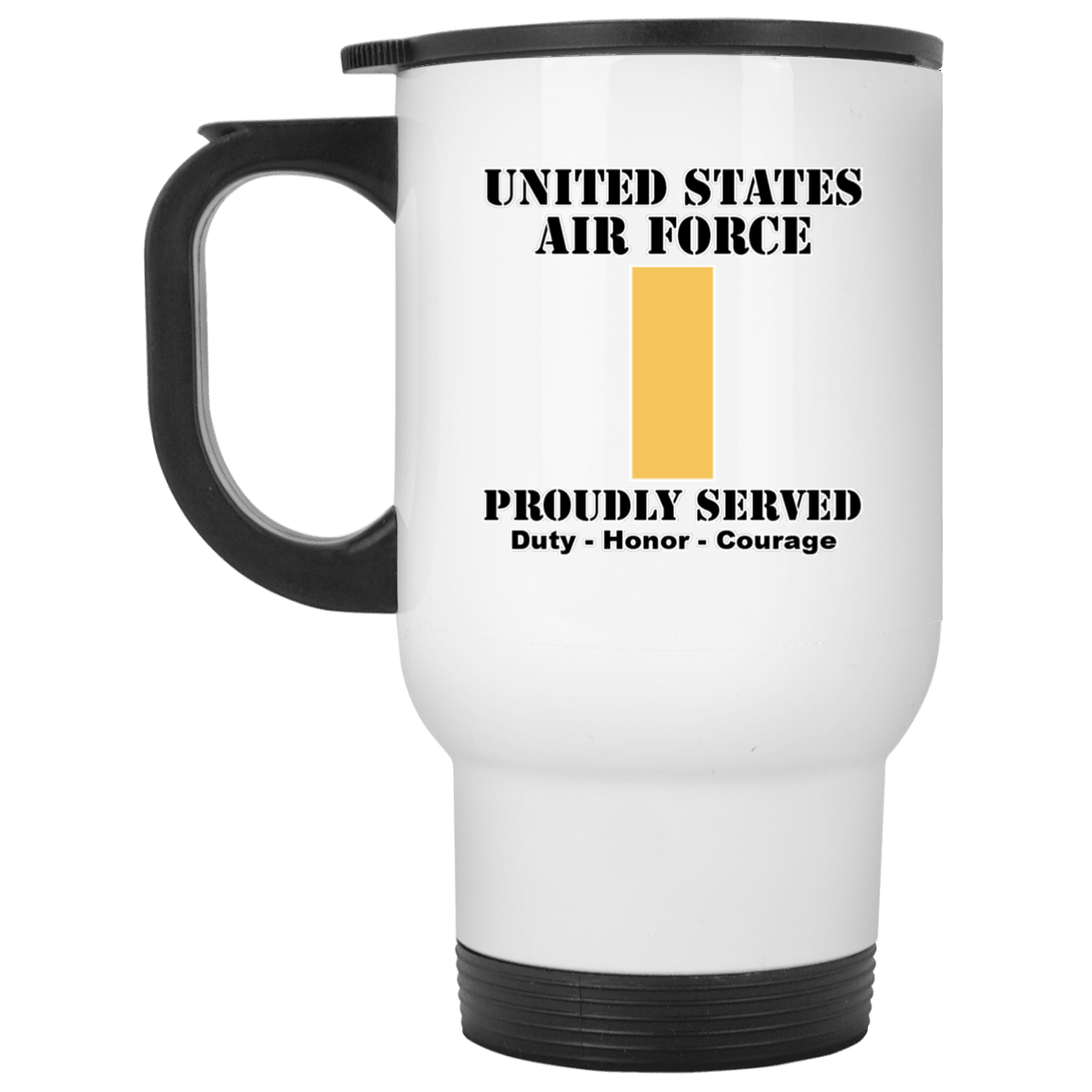 US Air Force O-1 Second Lieutenant 2d Lt O1 Commissioned Officer Ranks White Coffee Mug - Stainless Travel Mug-Mug-USAF-Ranks-Veterans Nation