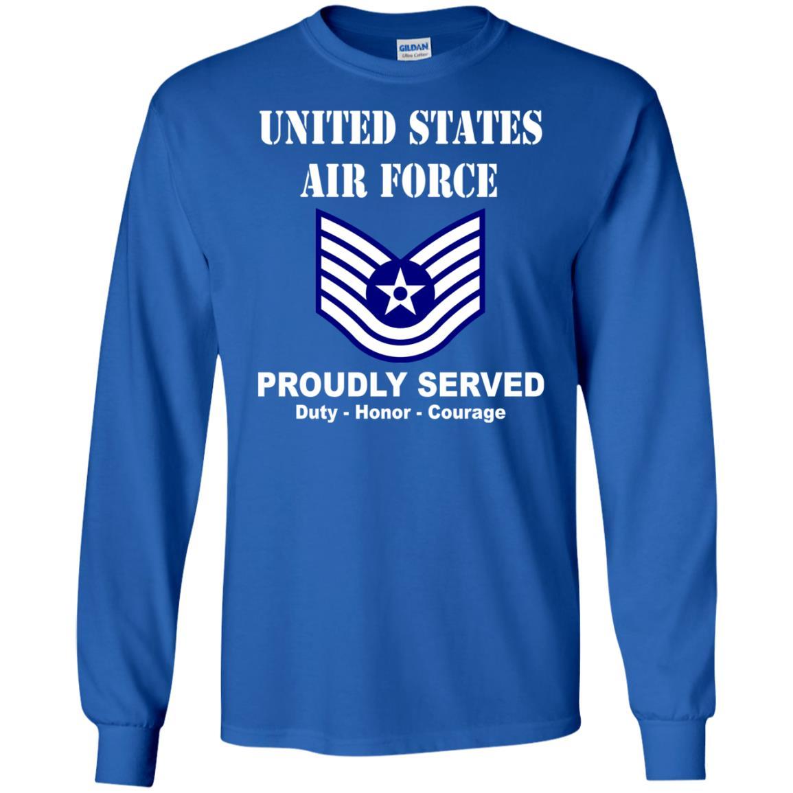 US Air Force E-6 Technical Sergeant TSgt E6 Noncommissioned Officer Ranks Men Front T Shirt For Air Force-TShirt-USAF-Veterans Nation