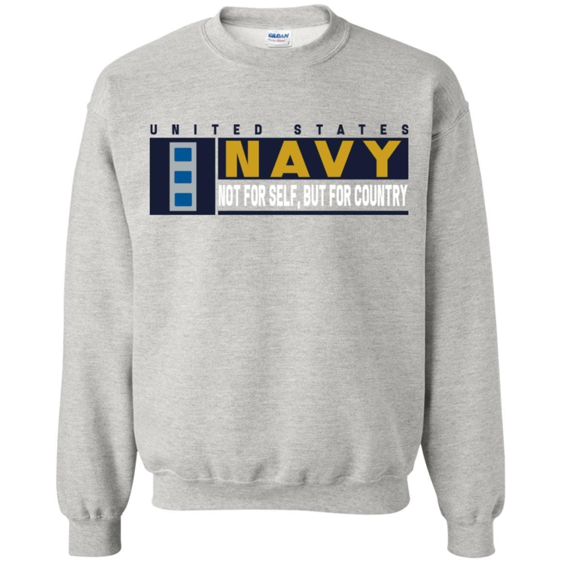 US Navy W-4 Chief Warrant Officer Not For Self, But For Country Long Sleeve - Pullover Hoodie-TShirt-Navy-Veterans Nation