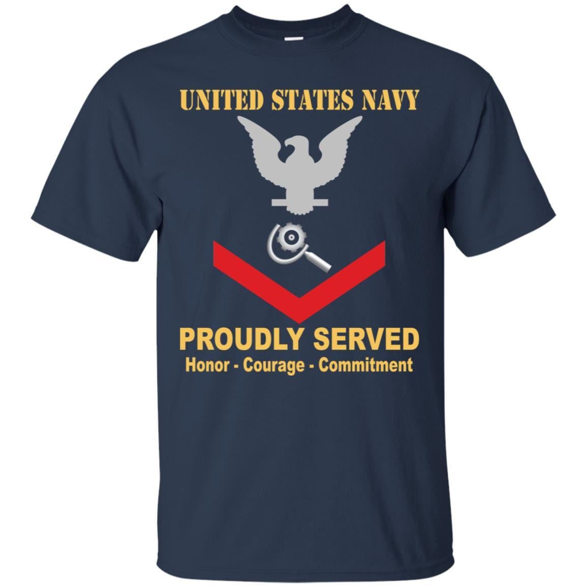 U.S Navy Machinery repairman Navy MR E-4 Rating Badges Proudly Served T-Shirt For Men On Front-TShirt-Navy-Veterans Nation