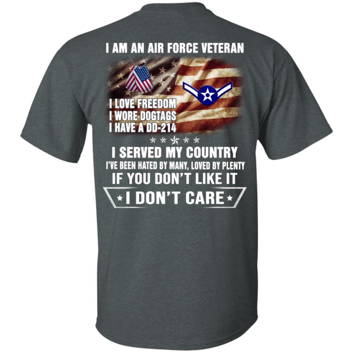 I Am An Air Force E-2 Airman Amn E2 Ranks Enlisted Airman Rank Veteran T-Shirt On Back-TShirt-USAF-Veterans Nation