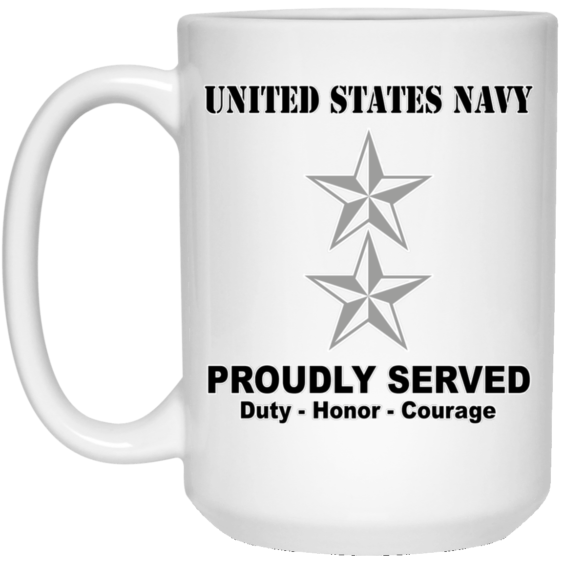 US Navy O-8 Rear Admiral O8 RADM Flag Officer Ranks T shirt White Coffee Mug - Stainless Travel Mug-Mug-Navy-Officer-Veterans Nation