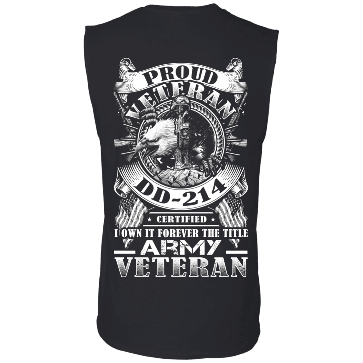 Proud Army Veteran DD214 Back T Shirts-TShirt-Army-Veterans Nation