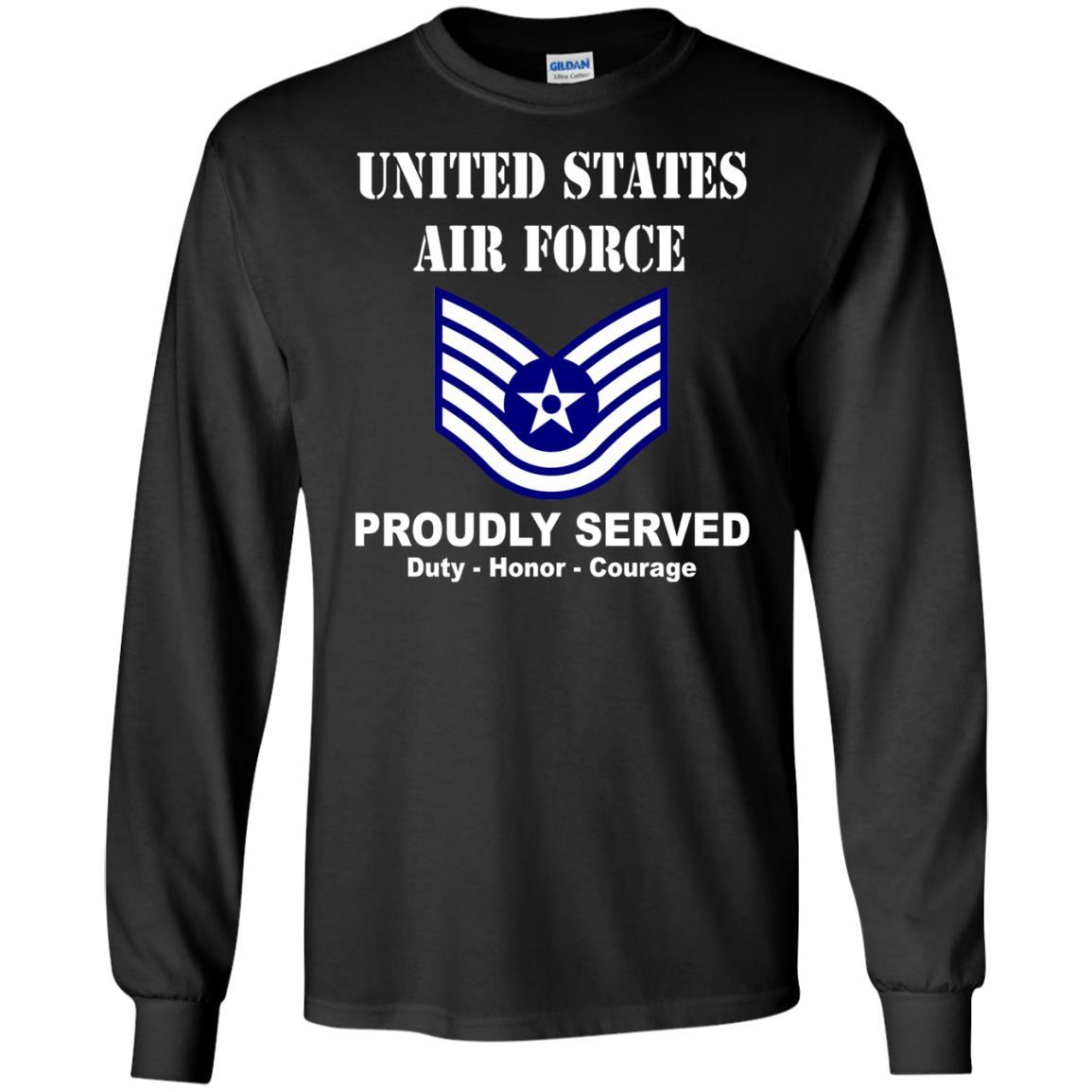 US Air Force E-6 Technical Sergeant TSgt E6 Noncommissioned Officer Ranks Men Front T Shirt For Air Force-TShirt-USAF-Veterans Nation