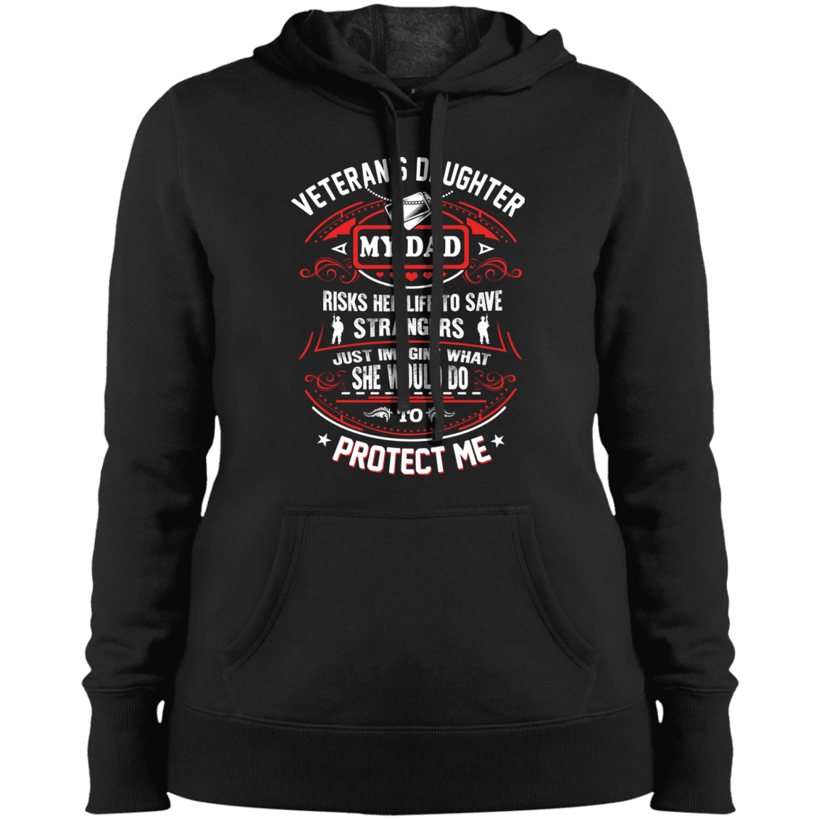 Military T-Shirt "Veteran Daughter My Dad Risk His Life To Protect Me"-TShirt-General-Veterans Nation