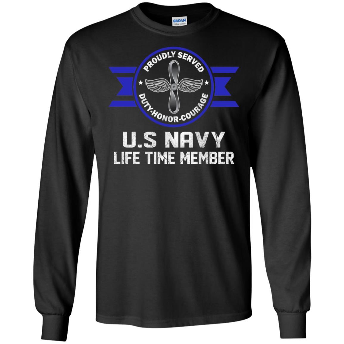 Life Time Member - US Navy Aviation Machinist's Mate AD Men T Shirt On Front-TShirt-Navy-Veterans Nation