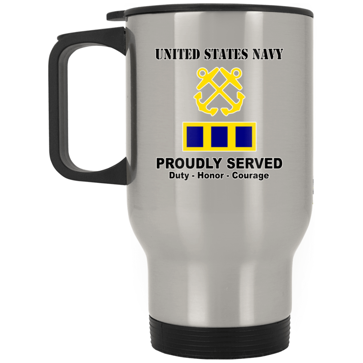 US Navy W-2 Chief Warrant Officer 2 W2 CW2 Warrant Officer Ranks T shirt White Coffee Mug - Stainless Travel Mug-Mug-Navy-Officer-Veterans Nation