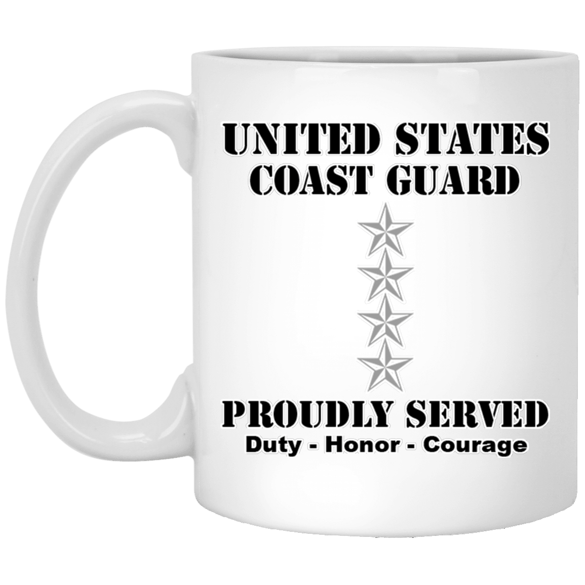 US Coast Guard O-10 Admiral O10 ADM Flag Officer Ranks White Coffee Mug - Stainless Travel Mug-Mug-USCG-Officer-Veterans Nation