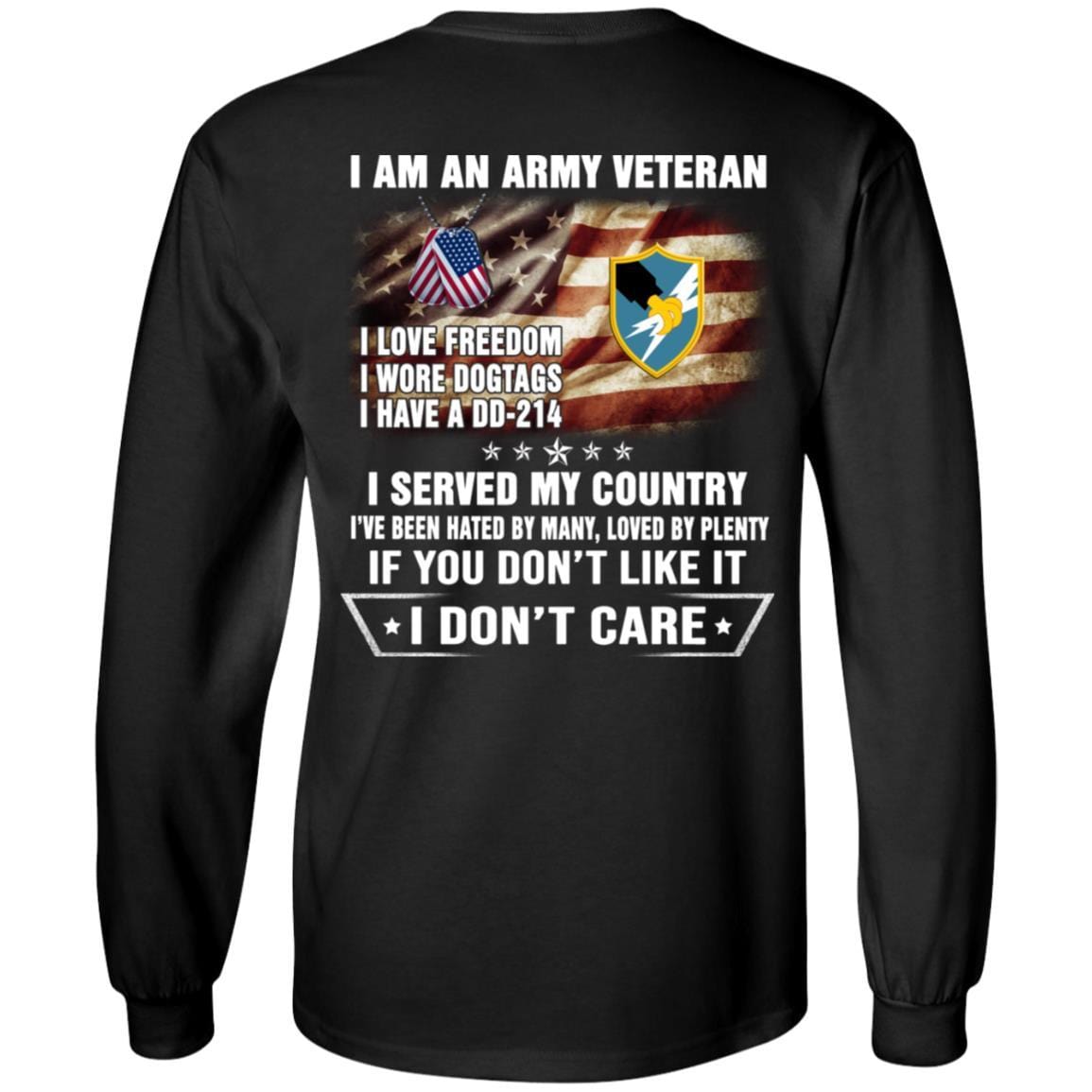 T-Shirt "I Am An Army Security Agency Veteran" On Back-TShirt-Army-Veterans Nation