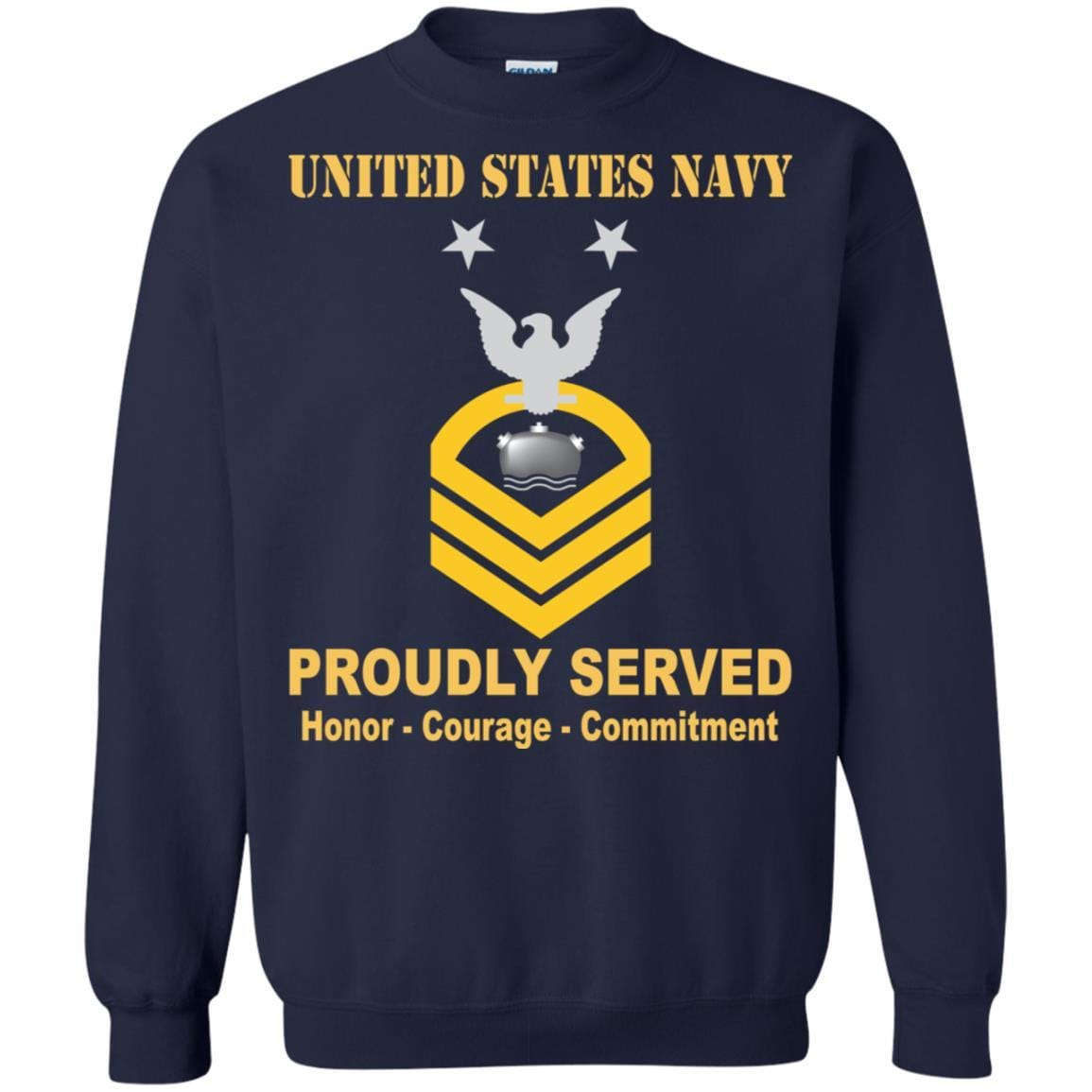 Navy Mineman Navy MN E-9 Rating Badges Proudly Served T-Shirt For Men On Front-TShirt-Navy-Veterans Nation