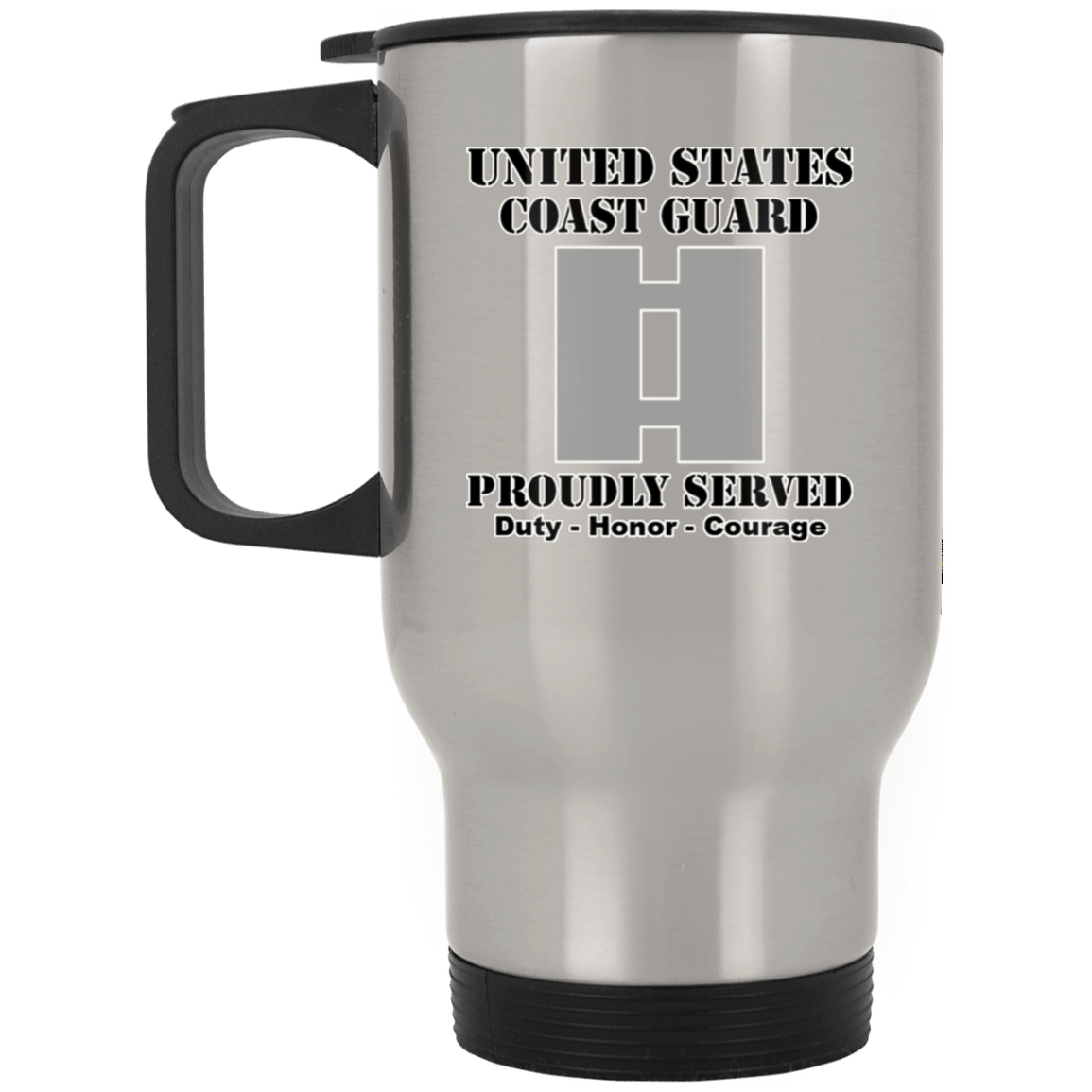 US Coast Guard O-3 Lieutenant O3 LT Junior Officer Ranks White Coffee Mug - Stainless Travel Mug-Mug-USCG-Officer-Veterans Nation