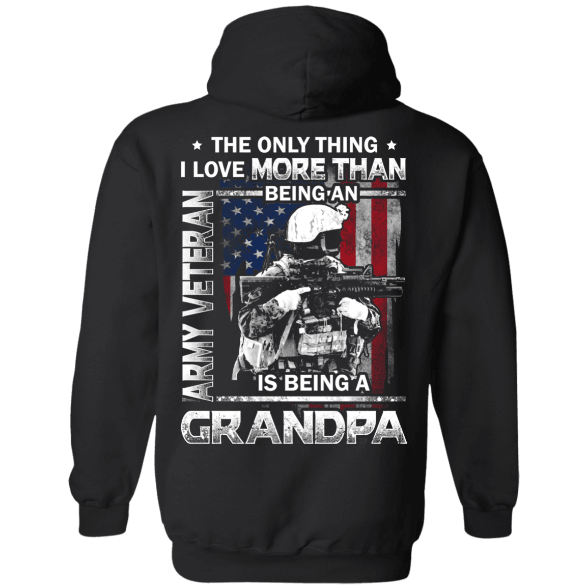 Army Veteran I love Being A Grandpa Men Back T Shirts-TShirt-Army-Veterans Nation