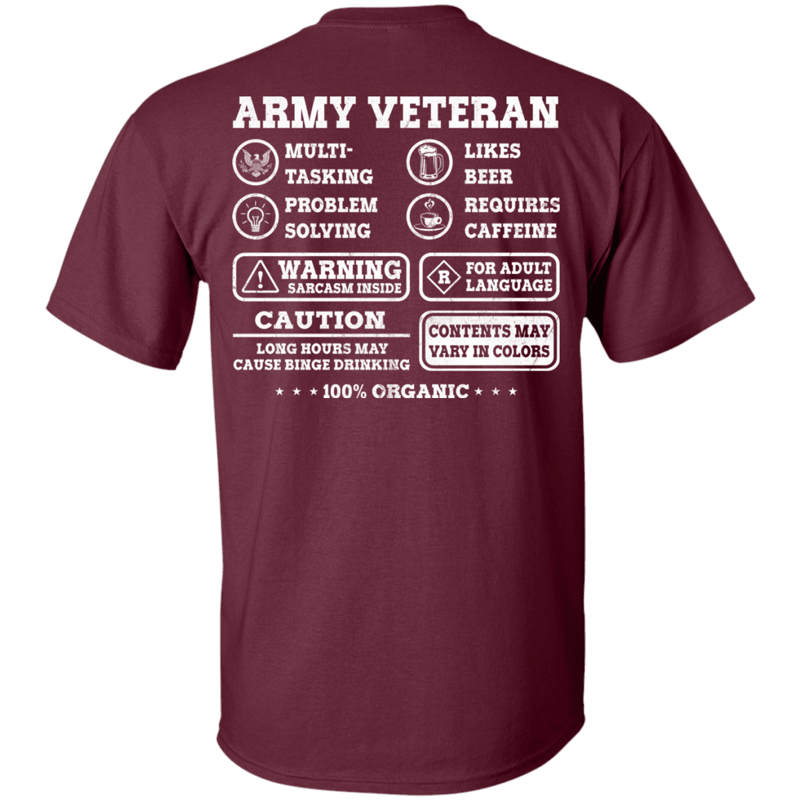 Army Veteran Multitasking Sarcasm Men Back T Shirts-TShirt-Army-Veterans Nation