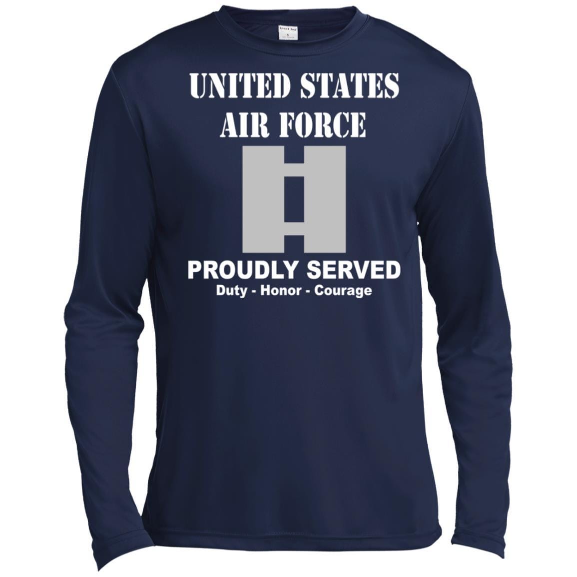 US Air Force O-3 Captain Capt O3 Commissioned Officer Ranks T shirt Sport-Tek Tall Pullover Hoodie - T-Shirt-TShirt-USAF-Veterans Nation