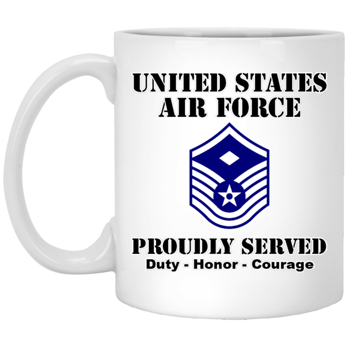 US Air Force E-7 First Sergeant Ranks White Coffee Mug - Stainless Travel Mug-Mug-USAF-Ranks-Veterans Nation