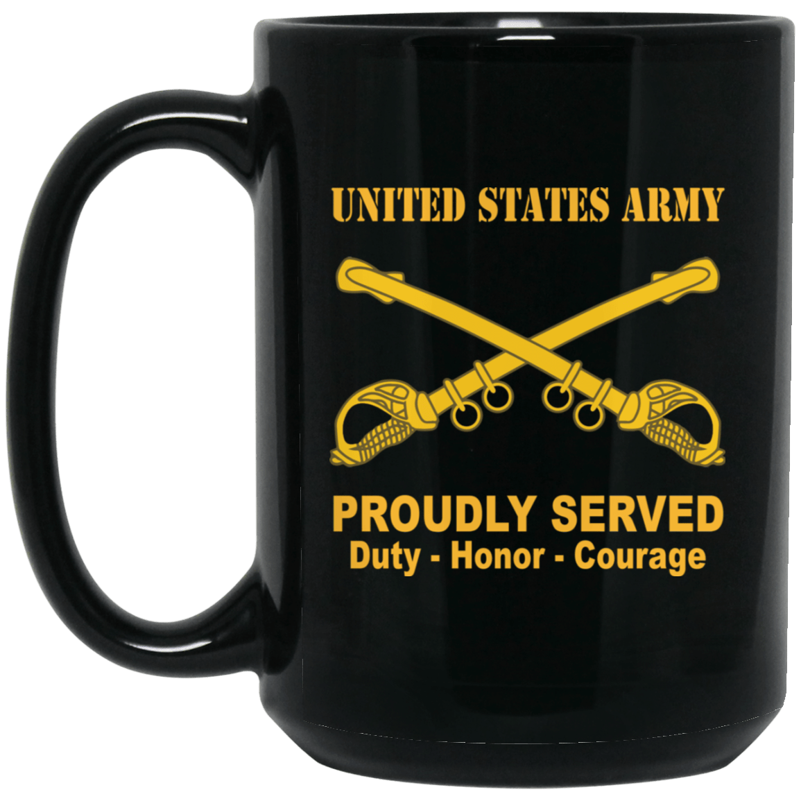 US Army Cavalry Black Mug 11 oz - 15 oz-Mug-Army-Branch-Veterans Nation