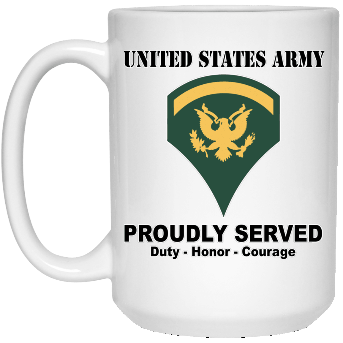 US Army E-5 SPC E5 Specialist Ranks White Coffee Mug - Silver Stainless Travel Mug-Mug-Army-Ranks-Veterans Nation