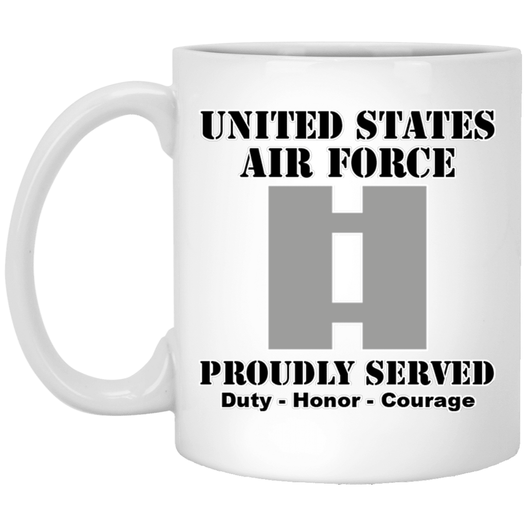 US Air Force O-3 Captain Capt O3 Commissioned Officer Ranks White Coffee Mug - Stainless Travel Mug-Mug-USAF-Ranks-Veterans Nation