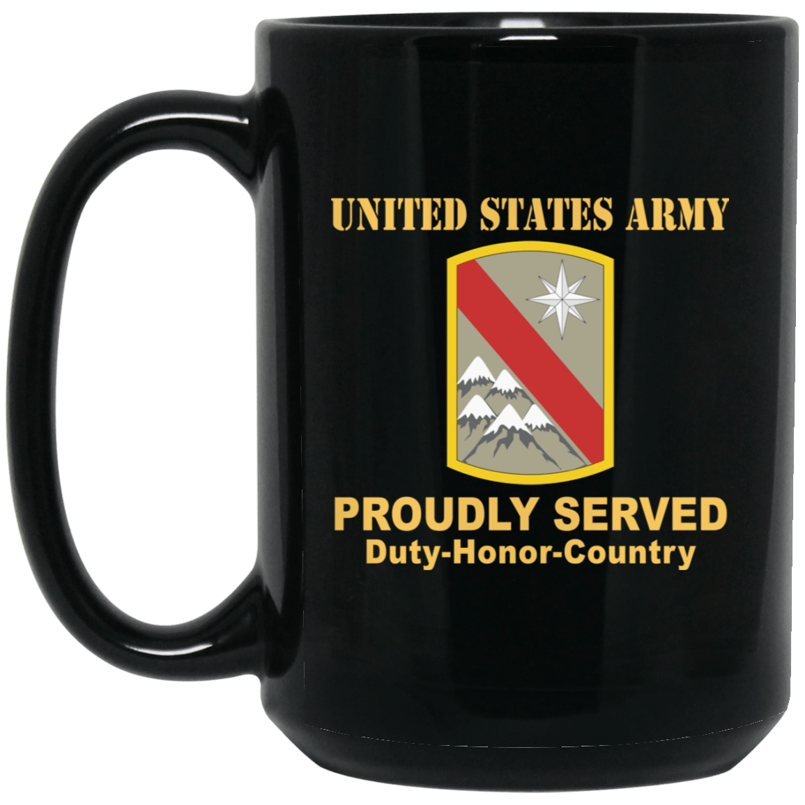 US ARMY 43 SUSTAINMENT BRIGADE- 11 oz - 15 oz Black Mug-Mug-Army-CSIB-Veterans Nation