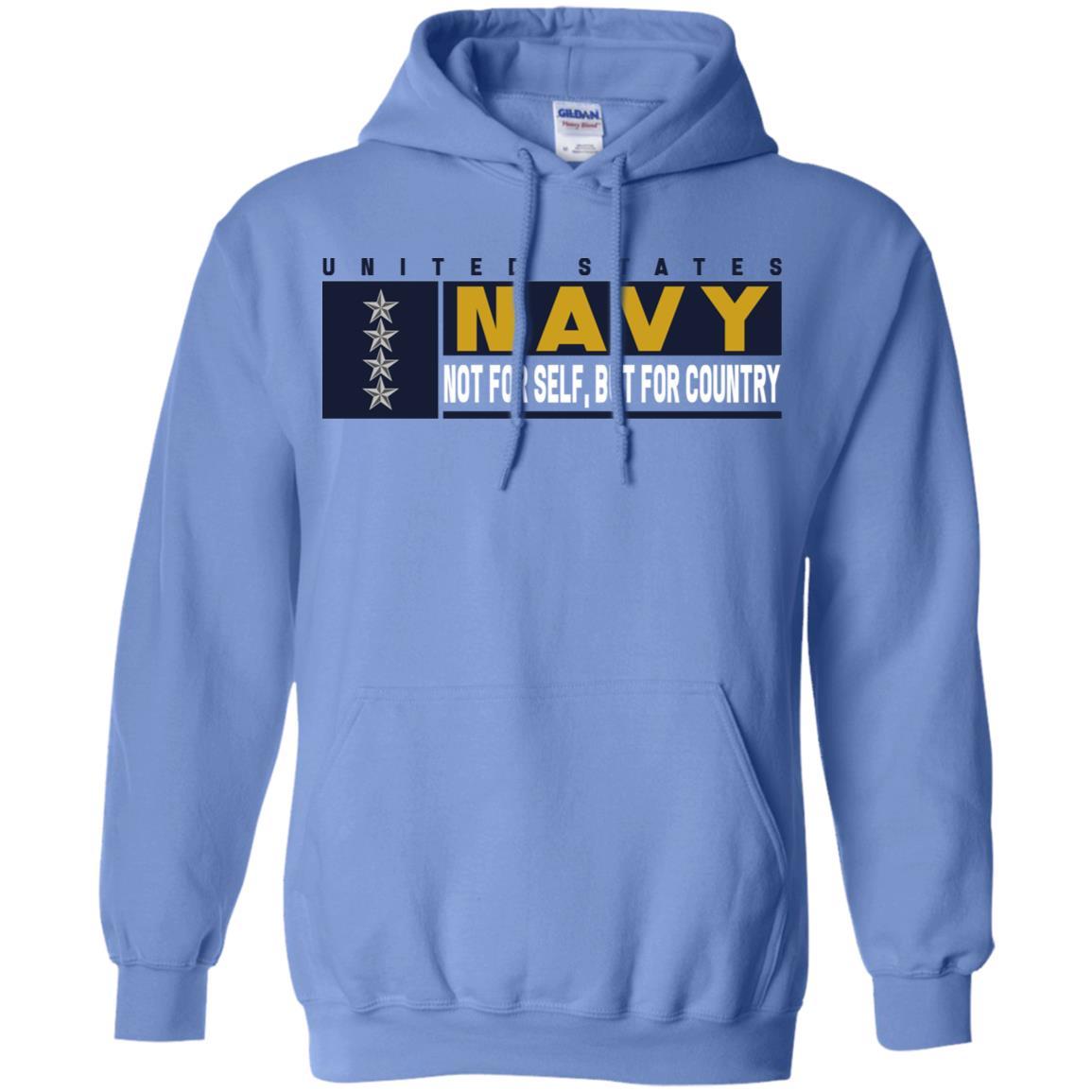 US Navy O-10 Admiral O10 ADM Not For Self, But For Country Long Sleeve - Pullover Hoodie-TShirt-Navy-Veterans Nation