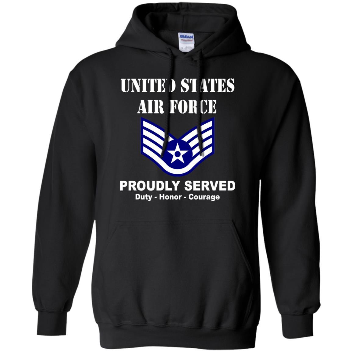 US Air Force E-5 Staff Sergeant SSgt E5 Noncommissioned Officer Ranks Men Front T Shirt For Air Force-TShirt-USAF-Veterans Nation