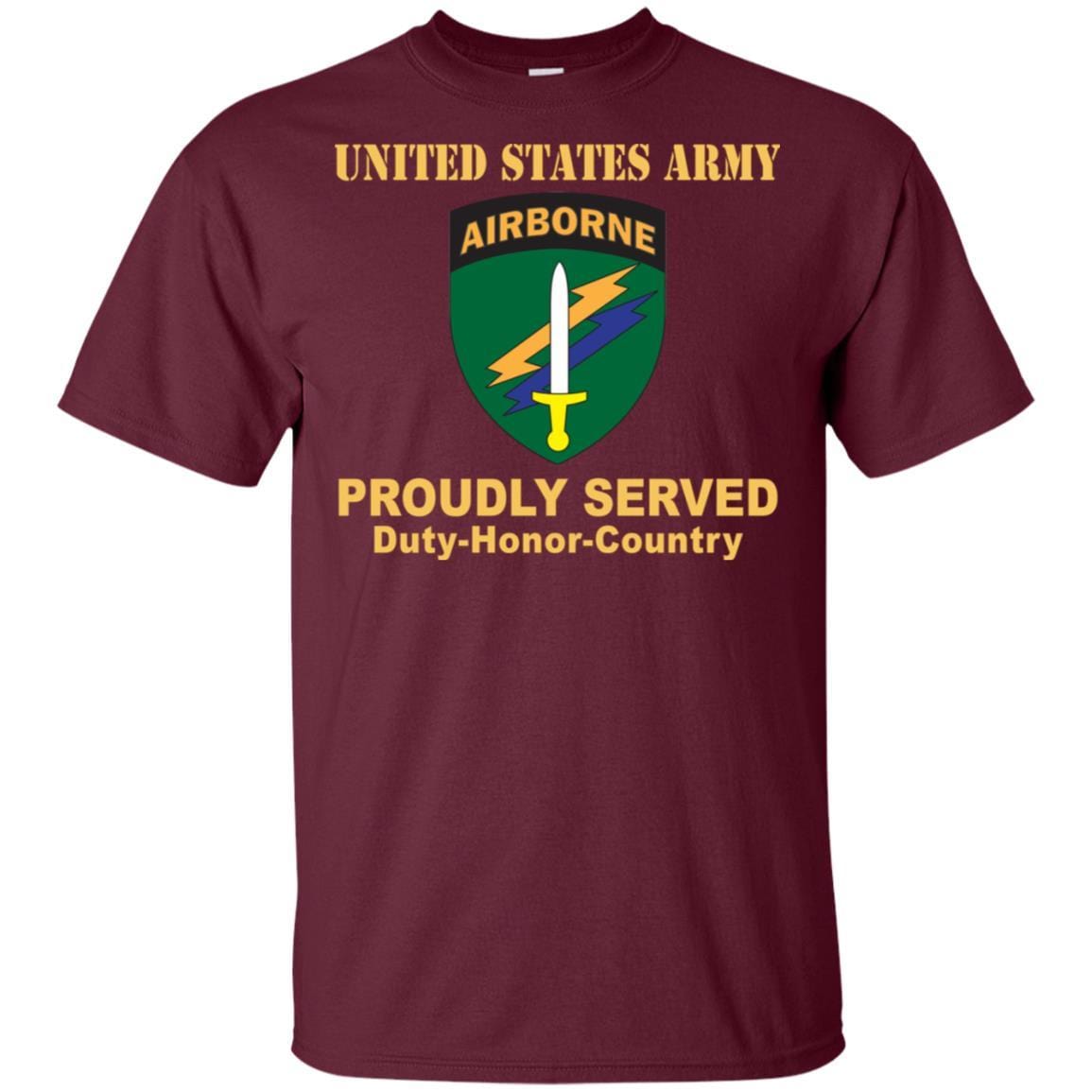 US ARMY CSIB CIVIL AFFAIRS AND PSYCHOLOGICAL OPERATIONS COMMAND- Proudly Served T-Shirt On Front For Men-TShirt-Army-Veterans Nation