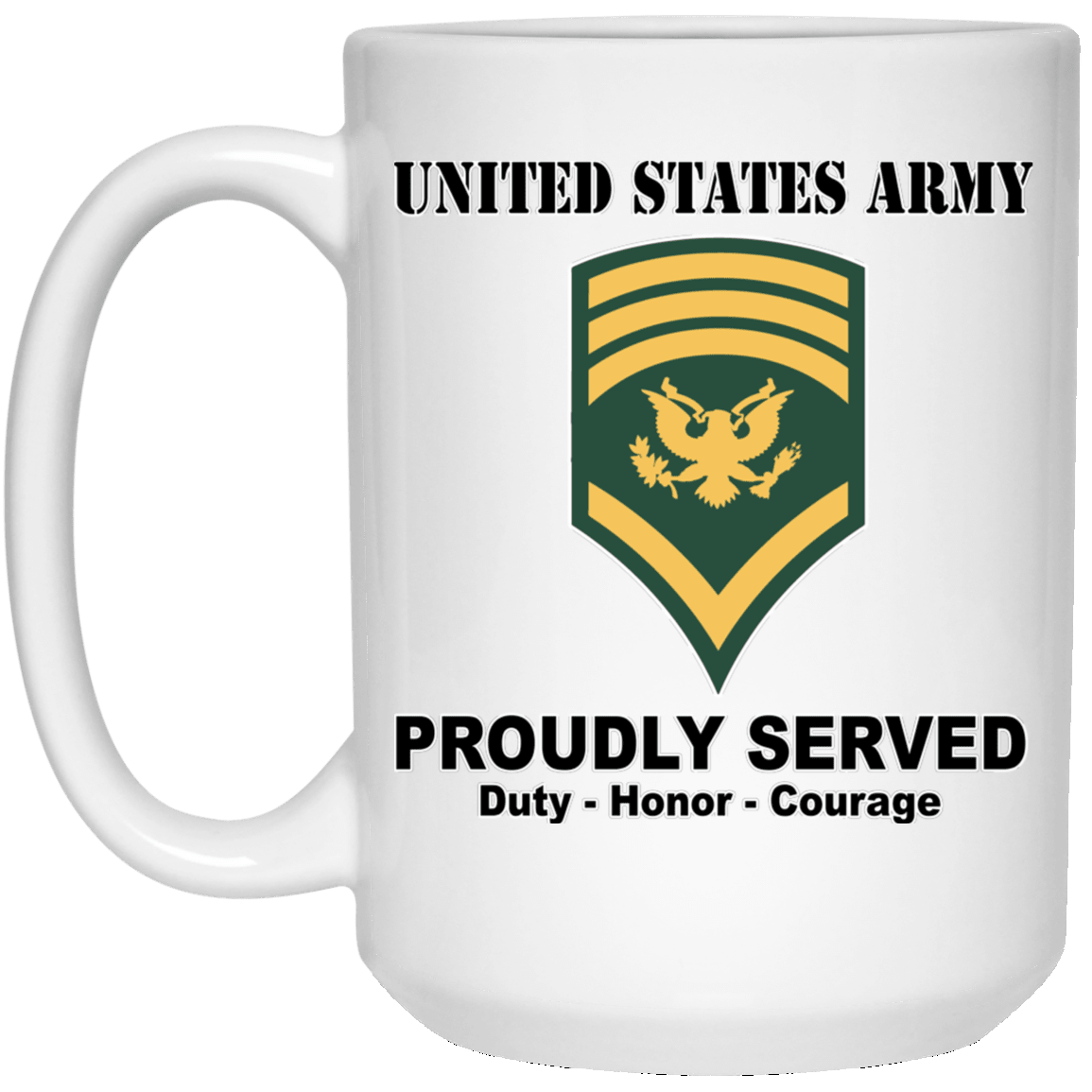 US Army E-8 SPC E8 Specialist Ranks White Coffee Mug - Stainless Travel Mug-Mug-Army-Ranks-Veterans Nation