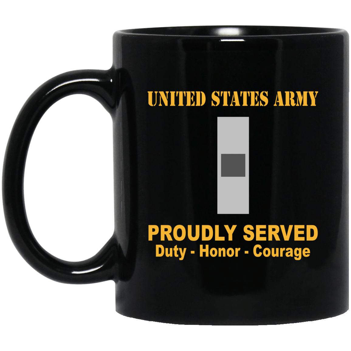 US Army Insignia Proudly Served Duty - Honor - Courage Black Coffee Mug 11oz-15oz-Mug-Army-Veterans Nation