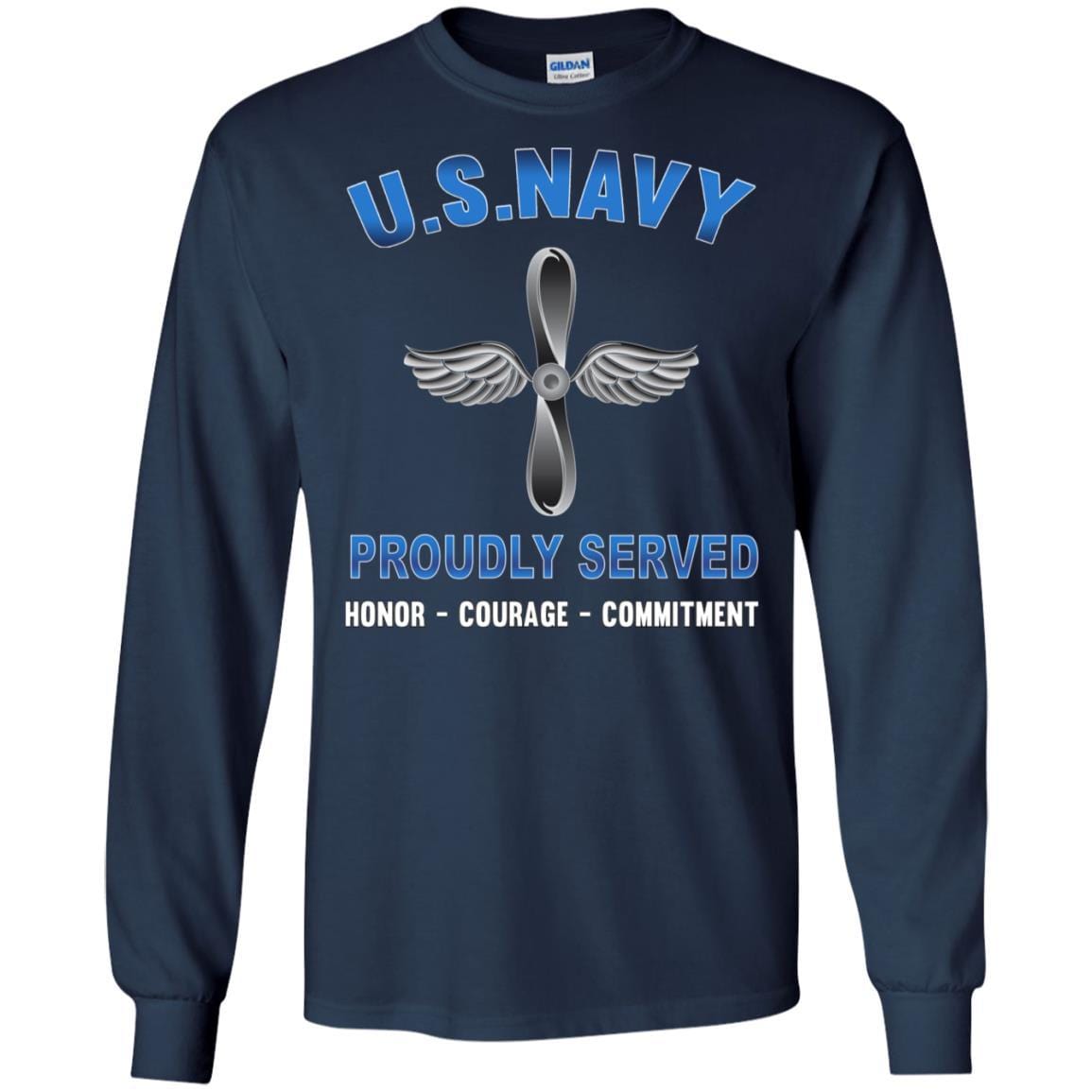 U.S Navy Aviation machinist's mate Navy AD - Proudly Served T-Shirt For Men On Front-TShirt-Navy-Veterans Nation