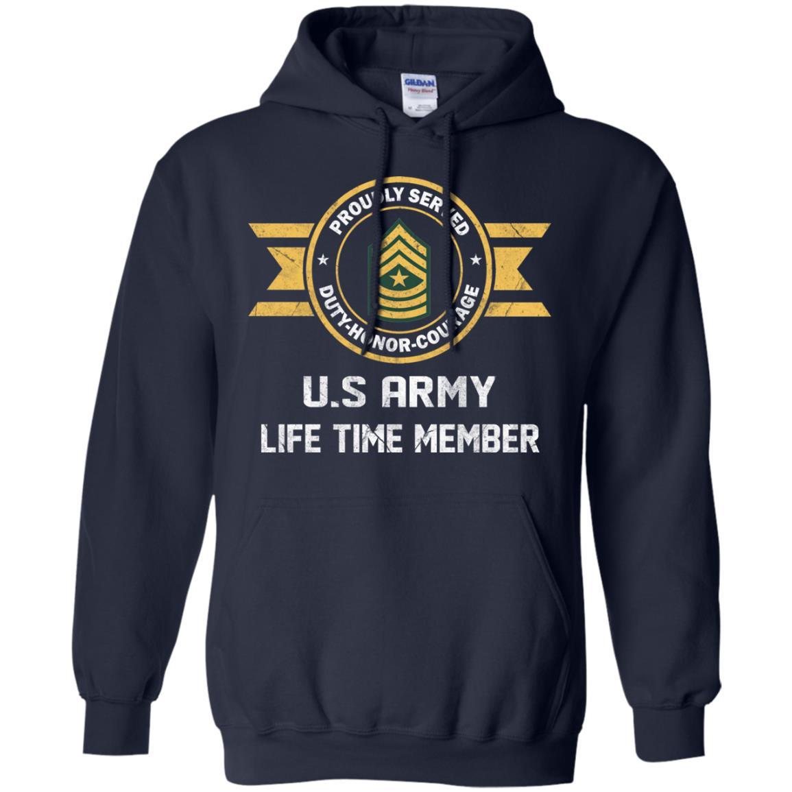 Life Time Member - US Army E-9 Sergeant Major E9 SGM Noncommissioned Officer Ranks Men T Shirt On Front-TShirt-Army-Veterans Nation