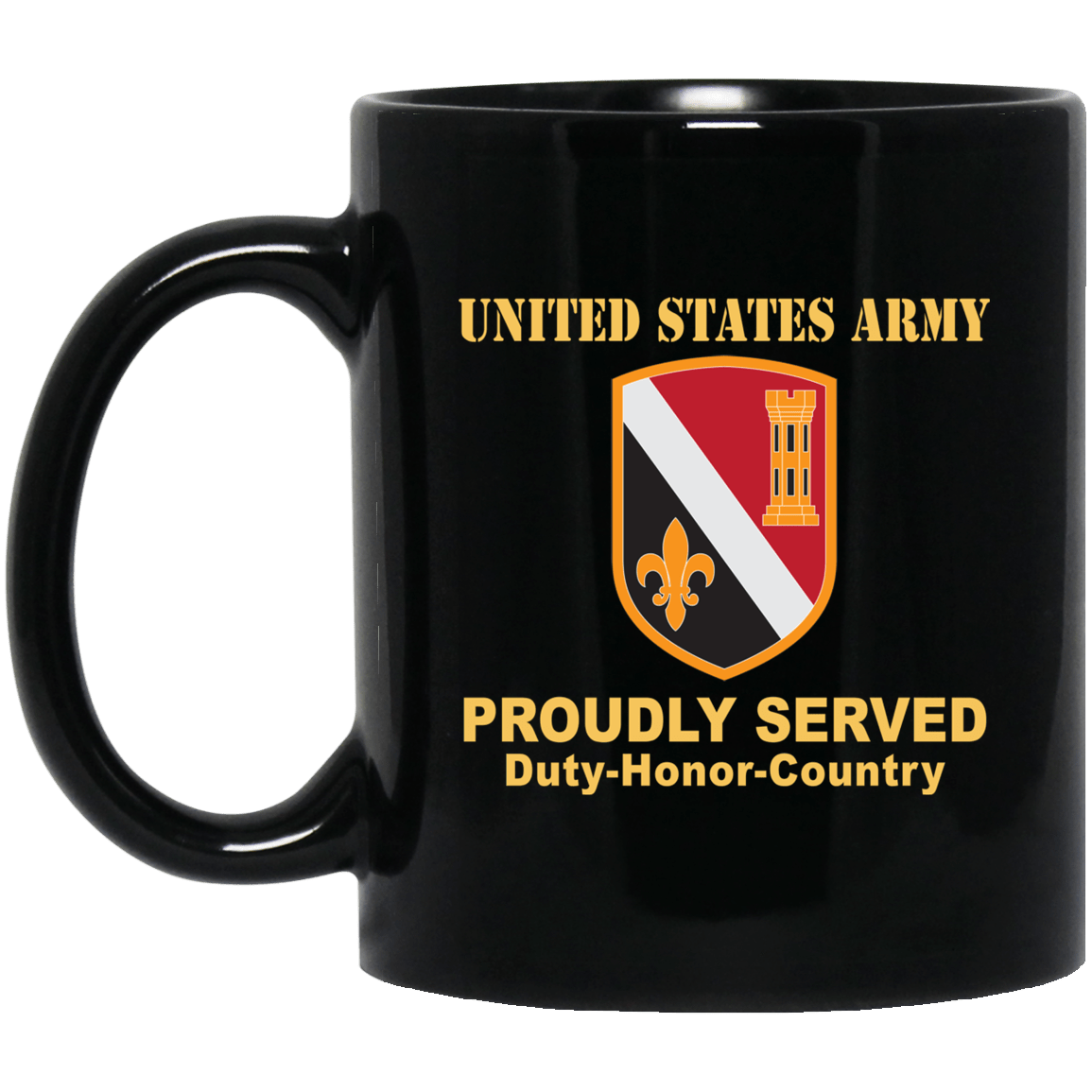 US ARMY 225TH ENGINEER BRIGADE- 11 oz - 15 oz Black Mug-Mug-Army-CSIB-Veterans Nation