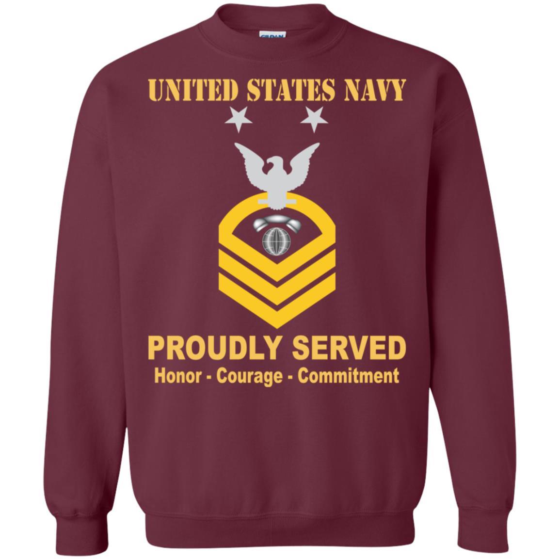 Navy Interior Communications Electrician Navy IC E-9 Rating Badges Proudly Served T-Shirt For Men On Front-TShirt-Navy-Veterans Nation