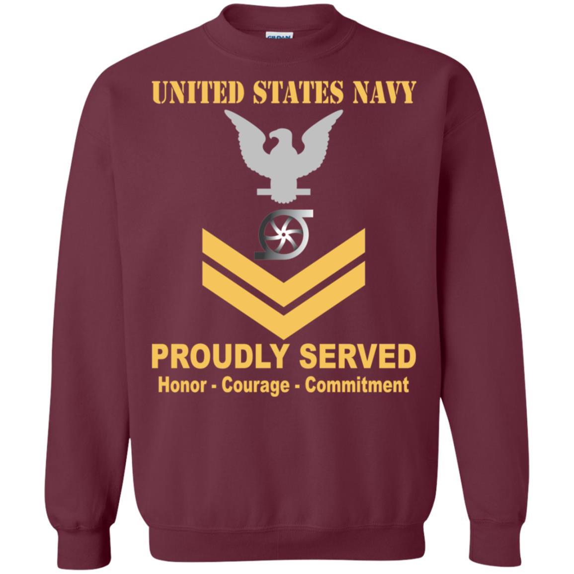 Navy Gas Turbine Systems Technician Navy GS E-5 Rating Badges Proudly Served T-Shirt For Men On Front-TShirt-Navy-Veterans Nation