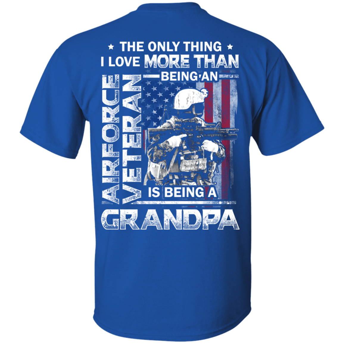 Military T-Shirt "Airforce Veteran I love Being A Grandpa" Men Back-TShirt-General-Veterans Nation