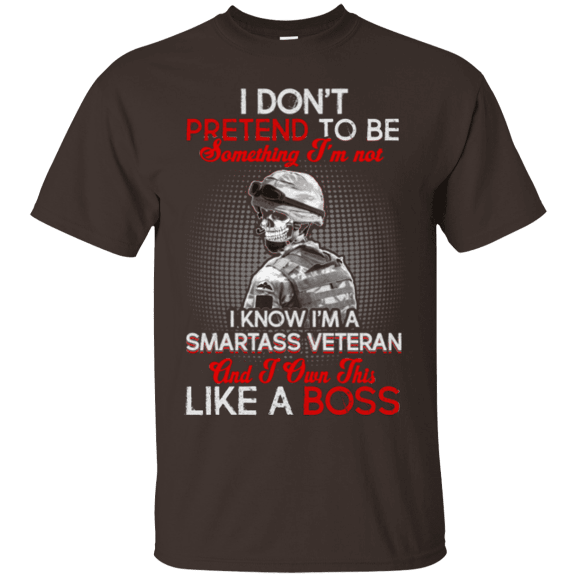 Military T-Shirt "Smartass Veteran Like a Boss"-TShirt-General-Veterans Nation