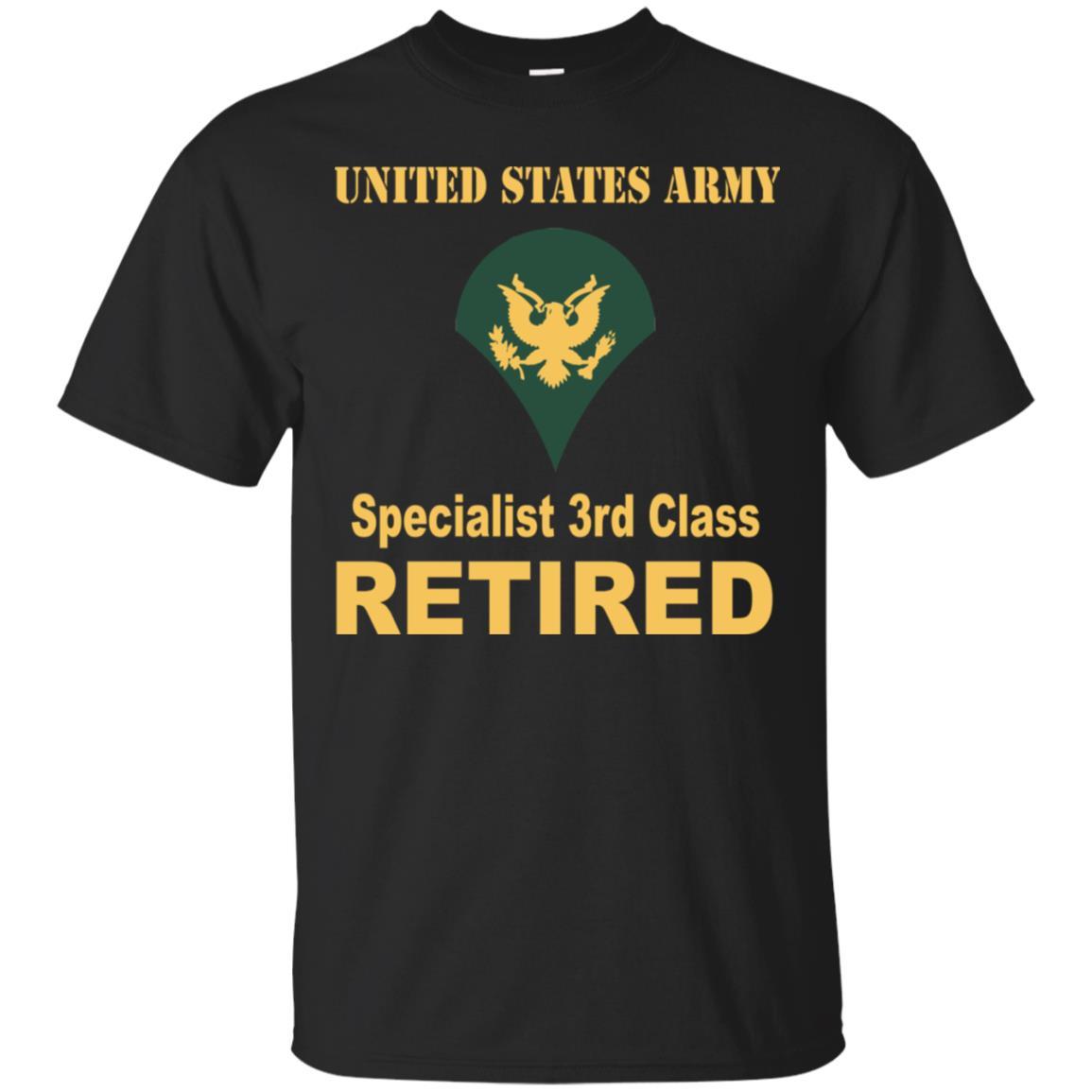 US Army E-4 SPC E4 Specialist Specialist 3rd Class Reired Men T Shirt On Front-TShirt-Army-Veterans Nation