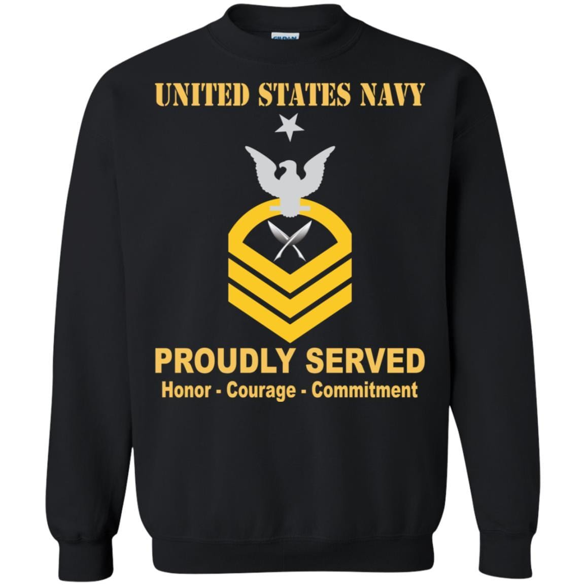 U.S Navy Yeoman Navy YN E-8 Rating Badges Proudly Served T-Shirt For Men On Front-TShirt-Navy-Veterans Nation