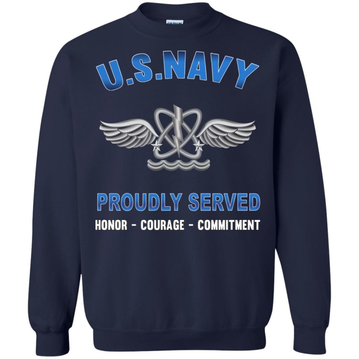 U.S Navy Naval aircrewman Navy AW - Proudly Served T-Shirt For Men On Front-TShirt-Navy-Veterans Nation