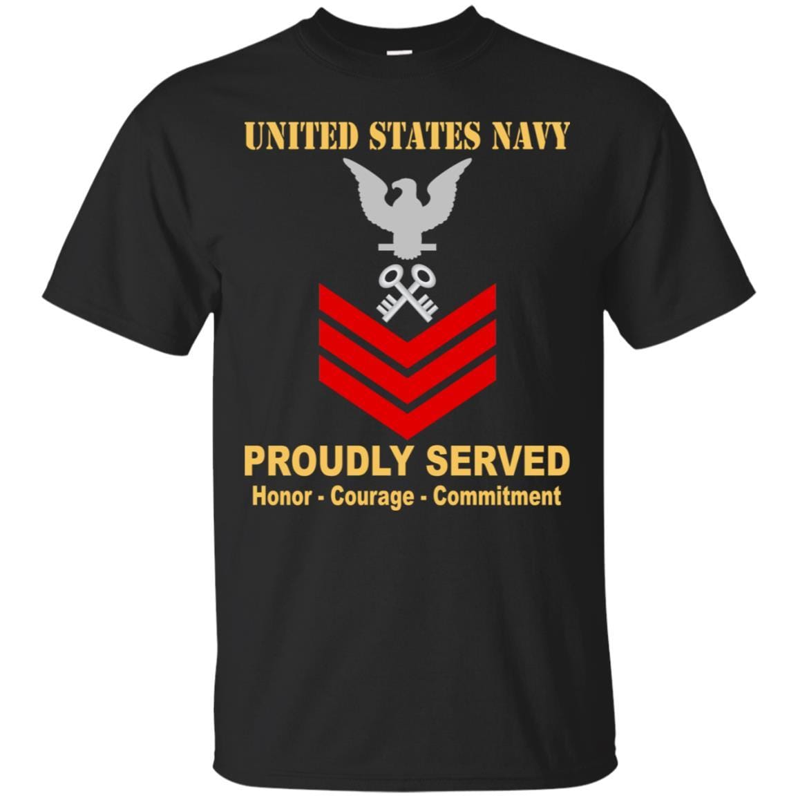 Navy Storekeeper Navy SK E-6 Rating Badges Proudly Served T-Shirt For Men On Front-TShirt-Navy-Veterans Nation