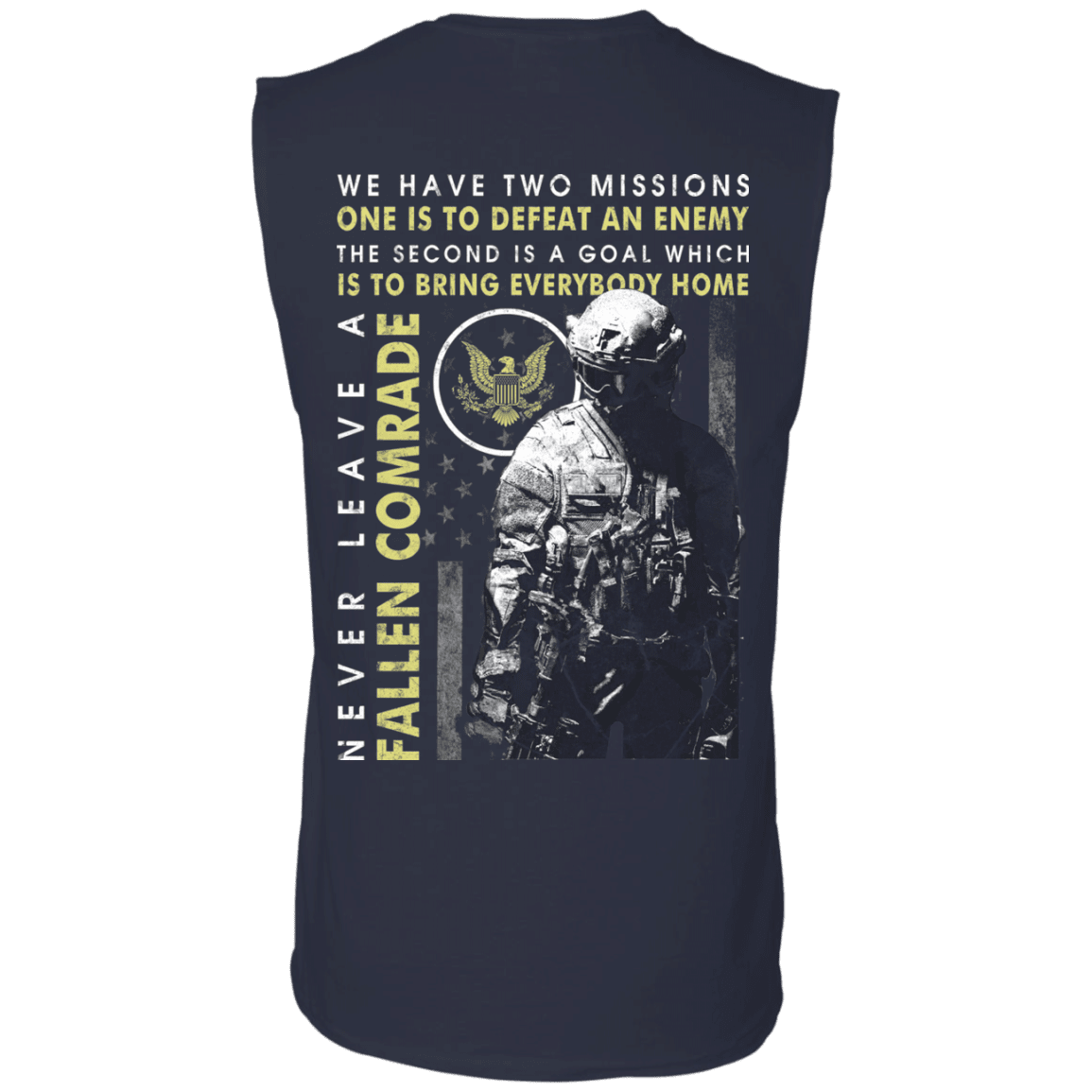 Never Leave A Fallen Comrade Army Men Back T Shirts-TShirt-Army-Veterans Nation