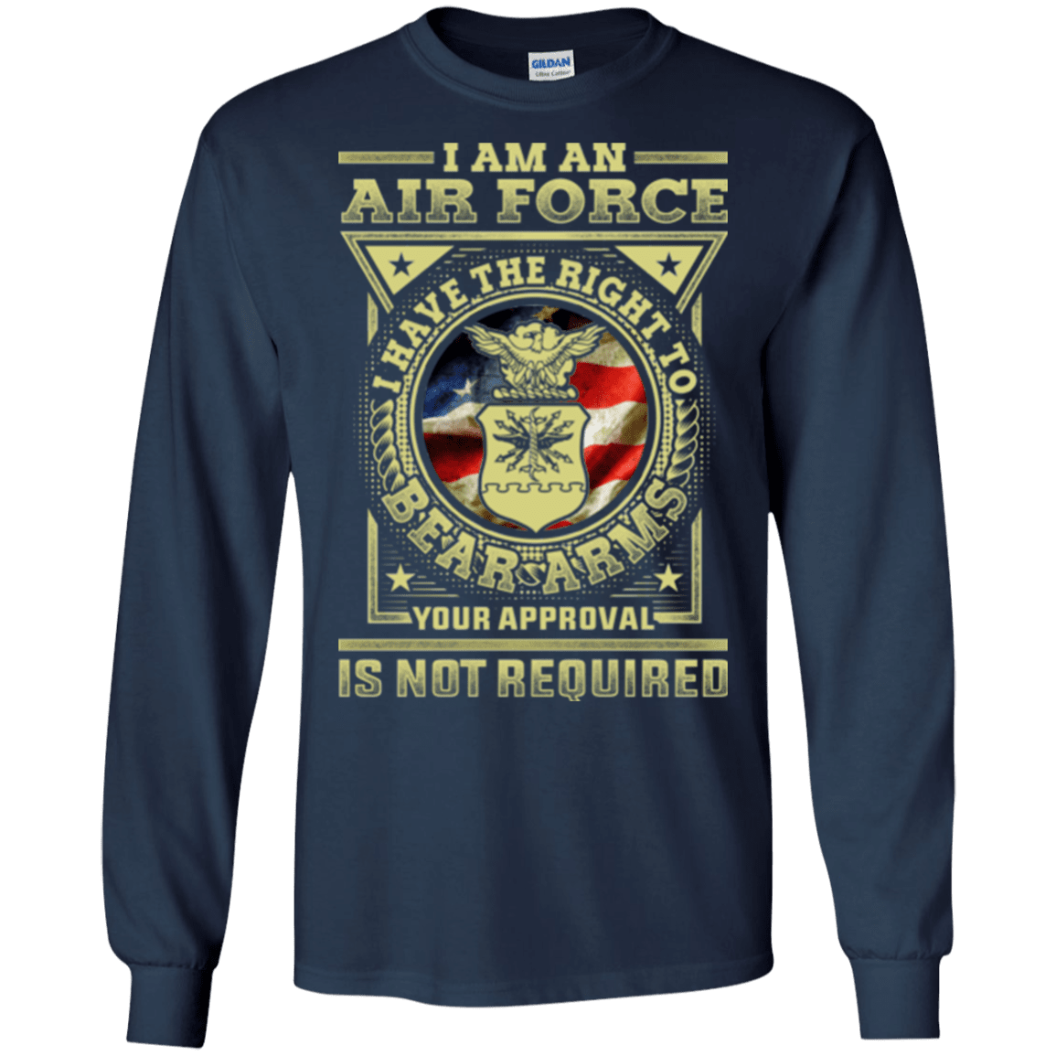 Military T-Shirt "AirForce Veteran Have the Right To Bear Arms Men" Front-TShirt-General-Veterans Nation