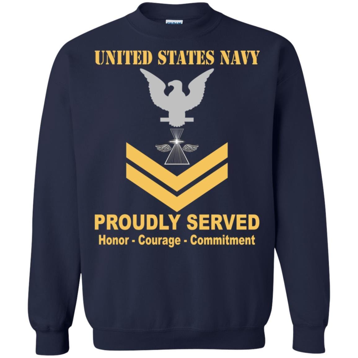 US Navy Photographer's Mate Navy PH E-5 Rating Badges Proudly Served T-Shirt For Men On Front-TShirt-Navy-Veterans Nation